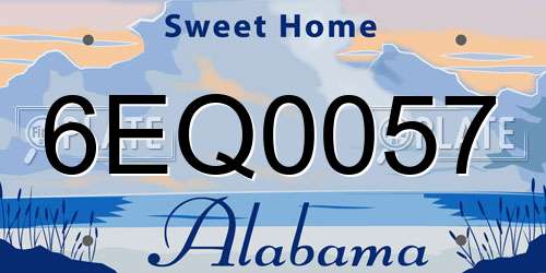 6EQ0057 Alabama License Plate