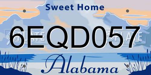 6EQD057 Alabama License Plate