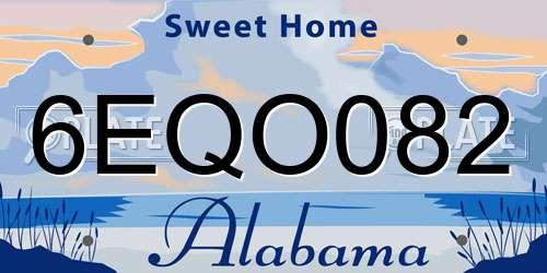 6EQO082 Alabama License Plate