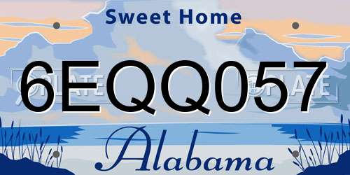 6EQQ057 Alabama License Plate