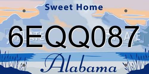 6EQQ087 Alabama License Plate