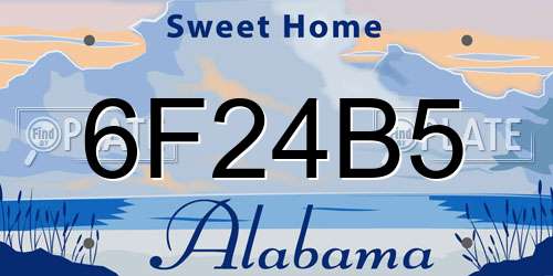 6F24B5 Alabama License Plate