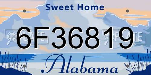 6F36819 Alabama License Plate