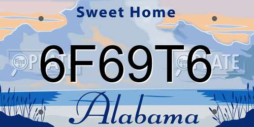 6F69T6 Alabama License Plate