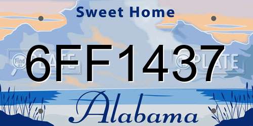 6FF1437 Alabama License Plate