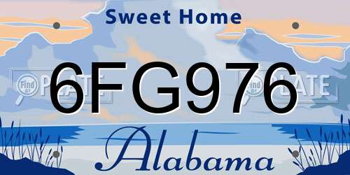 6FG976 Alabama License Plate