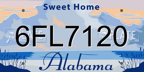 6FL7120 Alabama License Plate