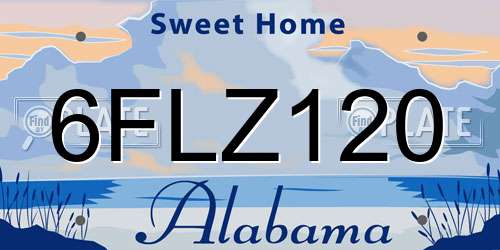 6FLZ120 Alabama License Plate