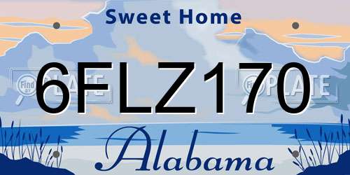6FLZ170 Alabama License Plate