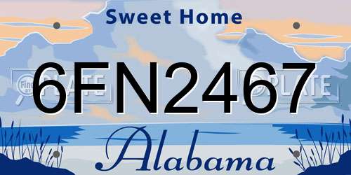 6FN2467 Alabama License Plate