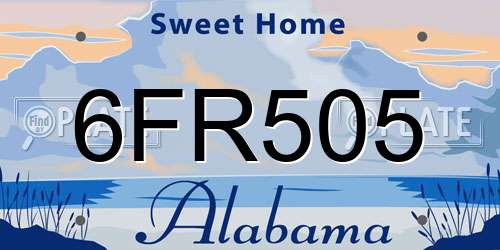 6FR505 Alabama License Plate
