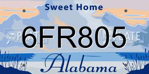 6FR805 Alabama License Plate