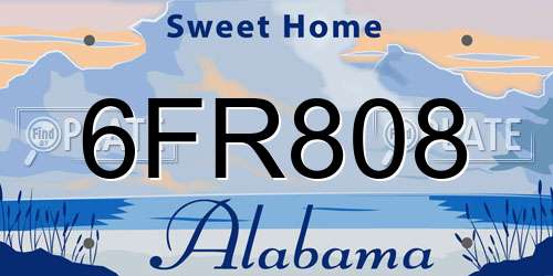 6FR808 Alabama License Plate