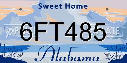 6FT485 Alabama License Plate