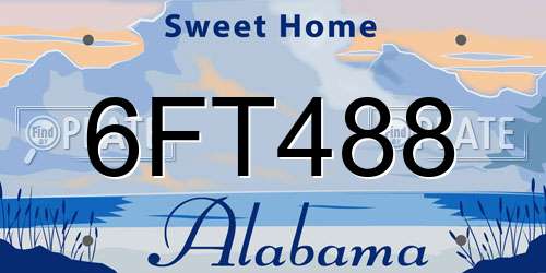 6FT488 Alabama License Plate