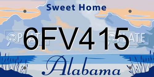 6FV415 Alabama License Plate