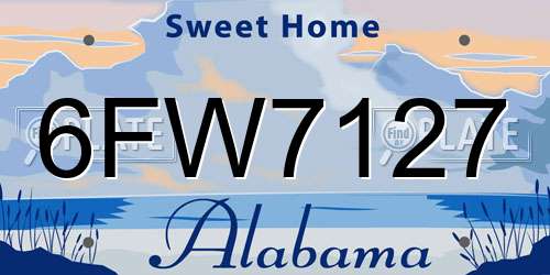 6FW7127 Alabama License Plate