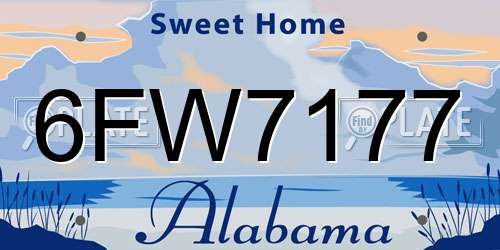 6FW7177 Alabama License Plate