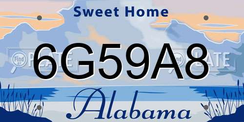 6G59A8 Alabama License Plate