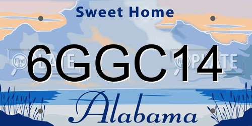 6GGC14 Alabama License Plate