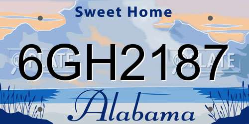 6GH2187 Alabama License Plate