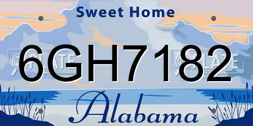 6GH7182 Alabama License Plate