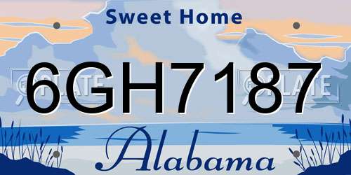 6GH7187 Alabama License Plate