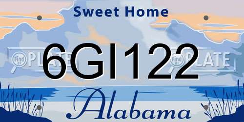 6GI122 Alabama License Plate