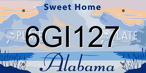 6GI127 Alabama License Plate