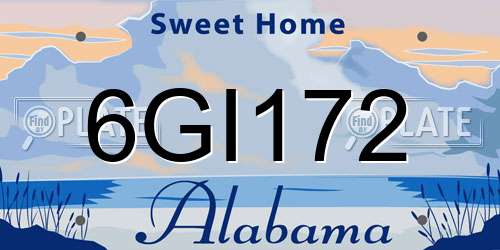 6GI172 Alabama License Plate