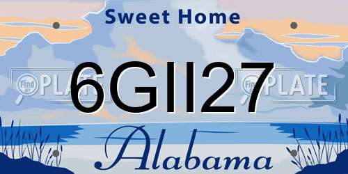 6GII27 Alabama License Plate
