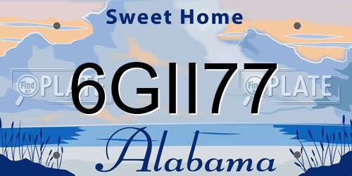 6GII77 Alabama License Plate