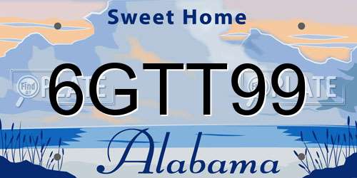 6GTT99 Alabama License Plate