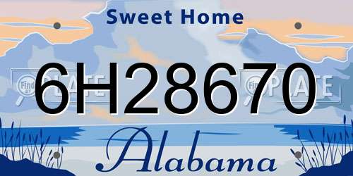 6H28670 Alabama License Plate