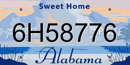 6H58776 Alabama License Plate