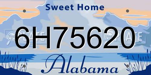 6H75620 Alabama License Plate