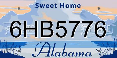 6HB5776 Alabama License Plate