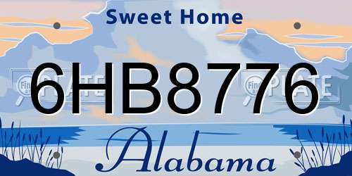 6HB8776 Alabama License Plate