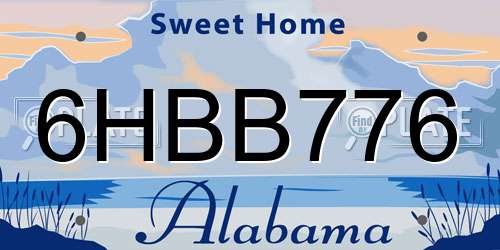 6HBB776 Alabama License Plate