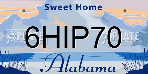 6HIP70 Alabama License Plate