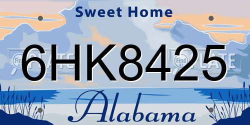 6HK8425 Alabama License Plate