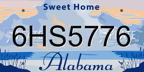 6HS5776 Alabama License Plate