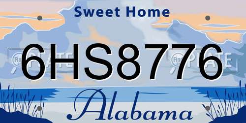6HS8776 Alabama License Plate