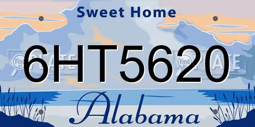 6HT5620 Alabama License Plate