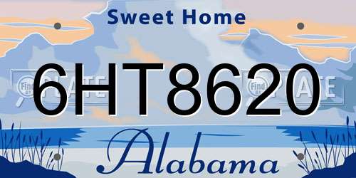 6HT8620 Alabama License Plate