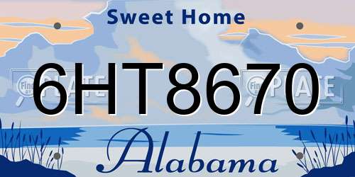 6HT8670 Alabama License Plate