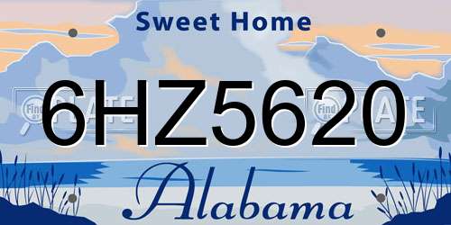 6HZ5620 Alabama License Plate