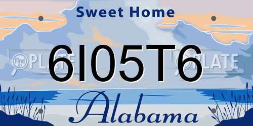 6I05T6 Alabama License Plate