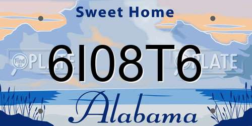 6I08T6 Alabama License Plate