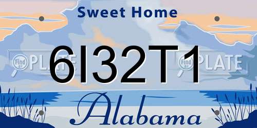 6I32T1 Alabama License Plate